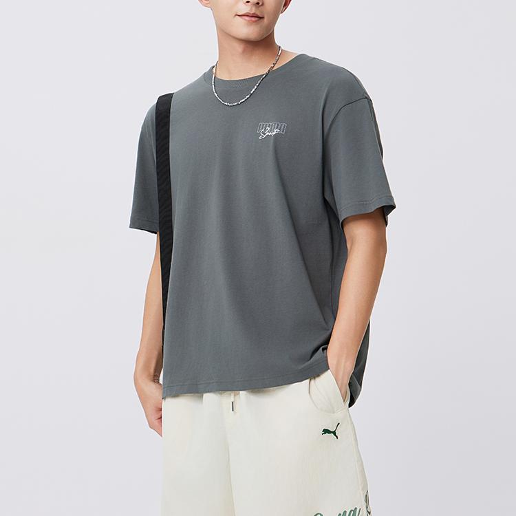 New PUMA Elevatedgraphic SS25 T Shirt Men's Mineral Gray 21 633788-21