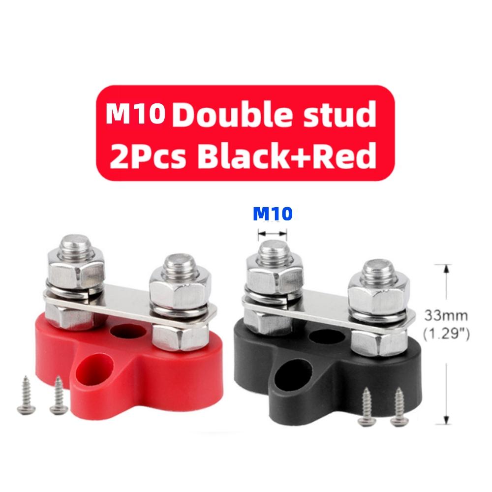 M6 M8 M10 Bus Bar 12V Terminal Block Studs BusBar 12V 5/16" 1/4" Negative Heavy Duty Power Distribution Stud for Truck RV Boat