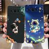 Cute Cartoon Astronaut For Google Pixel 8 7 6 Pro 6A 5G Black Phone Case Soft Shockproof Back Cover Silicone TPU Shell Coque