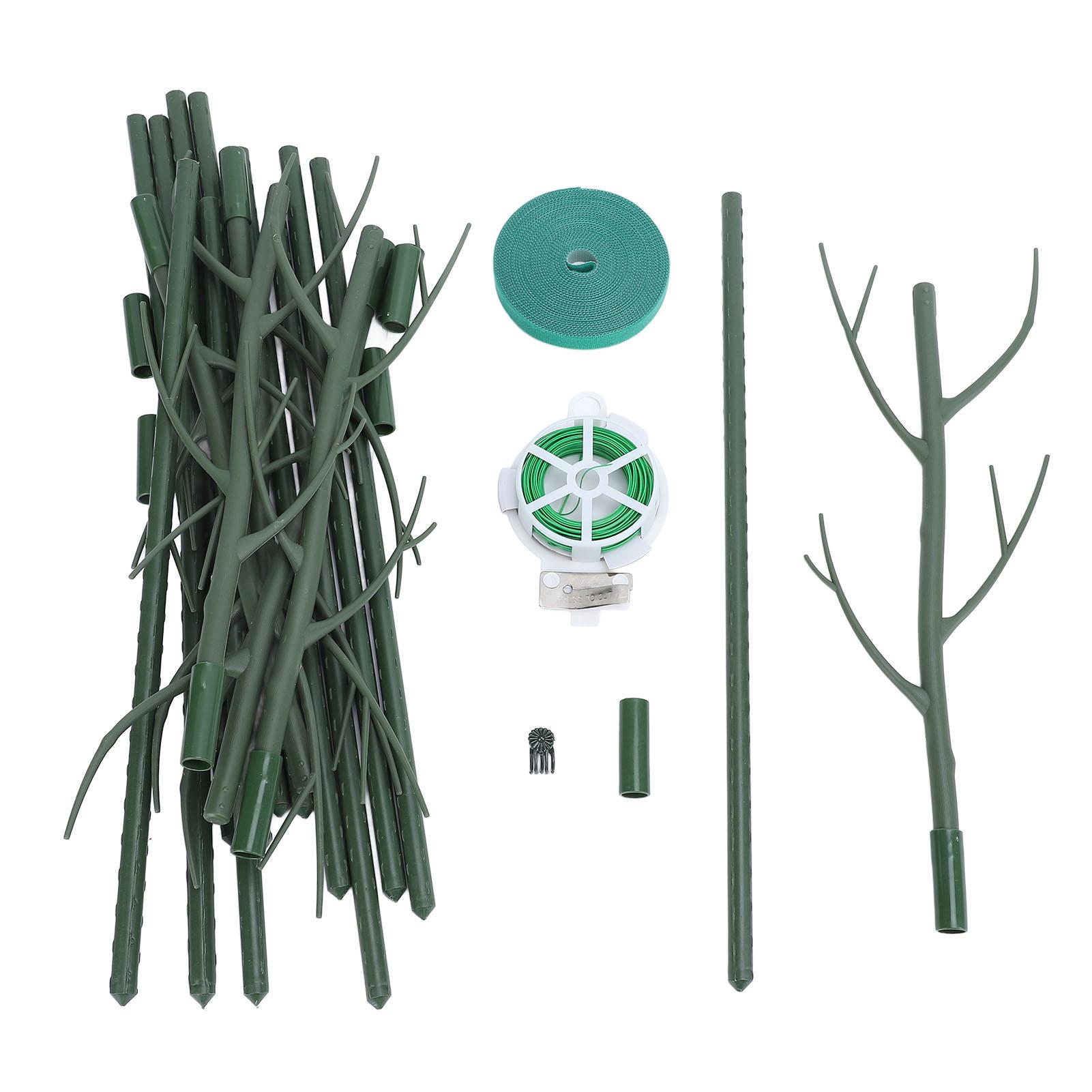 

6 Pack Plant Support Stakes 43.3inch Twig Plant Sticks with Orchid Clips Twist Ties and Plant Ties