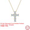 EFFIE QUEEN Moissanite Cross Necklace GRA Certified S925 Silver Jesus Pendant Neck Chain Engagement Bridal Fine Jewely SMON12