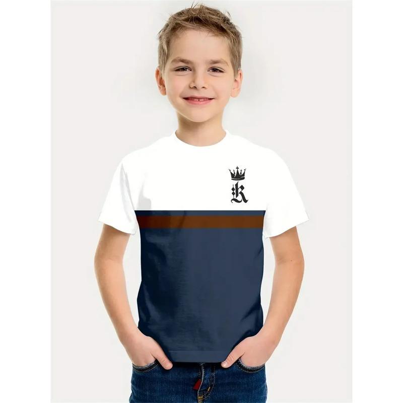 Striped Simplicity 3d Print Tee Shirt Kids Boys Clothes Short Sleeve Casual Children's Clothing Fashion T Shirt For Boys