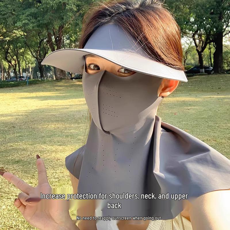 Women's Full Face Anti-UV Sunscreen Mask with Neck Protection - 2025 Summer Cycling Facekini