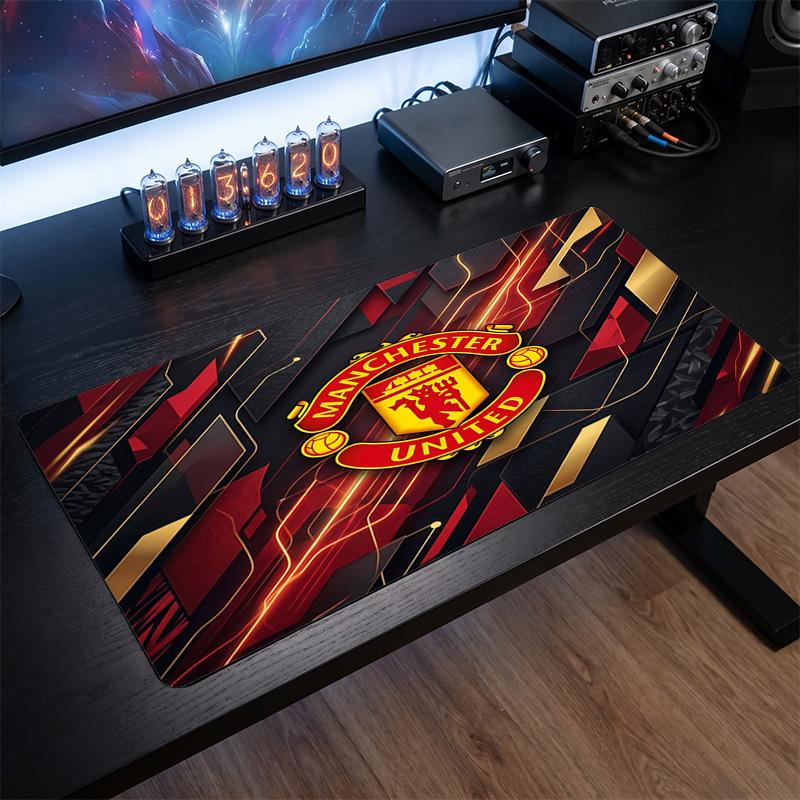 Tappetino Mouse Grande Stampato Manchester United, Tappetino da Scrivania Morbido in Gomma Antiscivolo per Gaming, Decorazione per Ufficio, Laptop, Computer