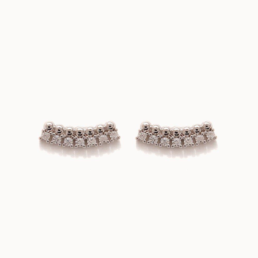 J.Lauren 01M01663 Arched Cubic Zirconia Earrings