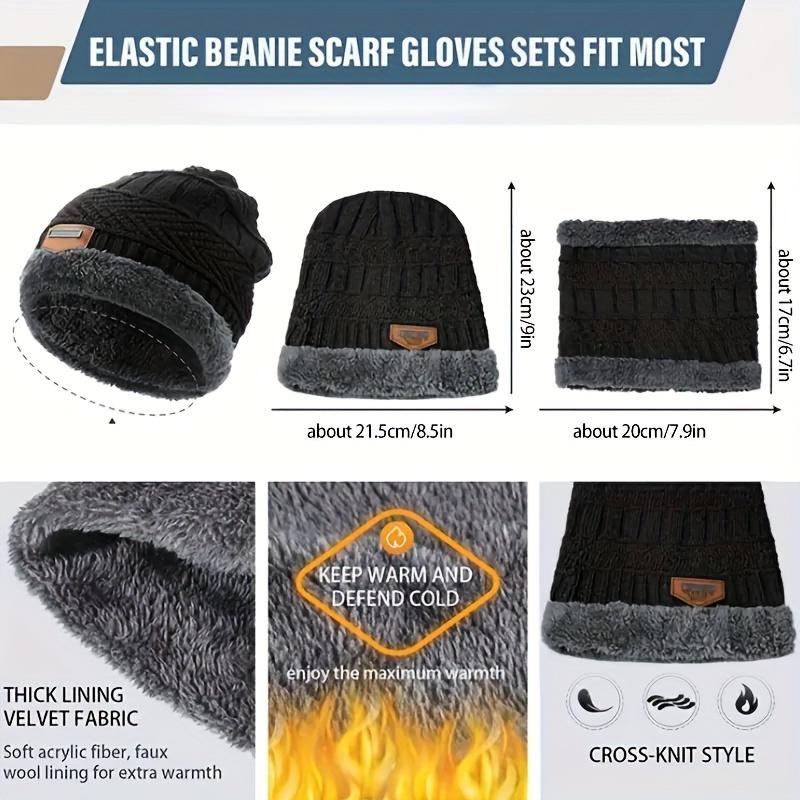 Winter Warme Samt Dick Gestrickte Mütze, Mit Nackenschutz, Unisex Modische Warme Winddichte Mütze Für Outdoor-Reisen