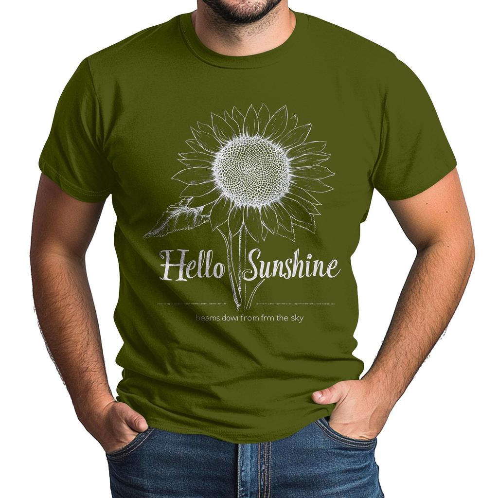 Women's Casual Fashion Street Slim Short Sleeve Sunflower Printed T-Shirt Top