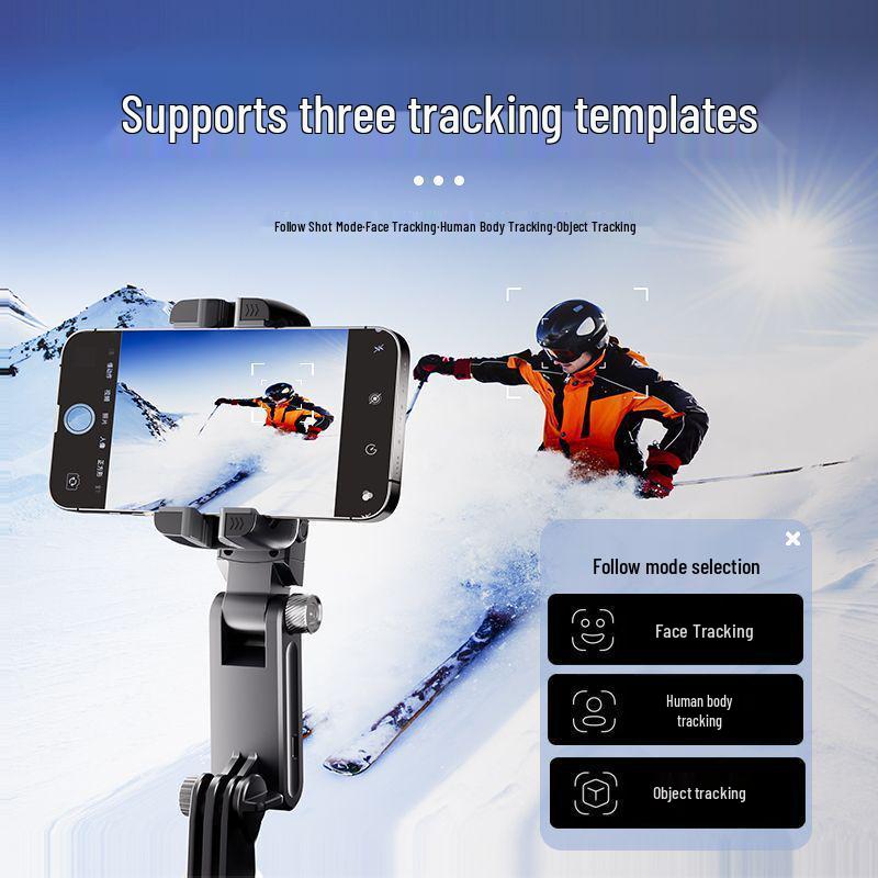 Q18 Extendable Mobile Gimbal Selfie Stick with Anti-Shake, AI Face Tracking, and Tabletop Stand