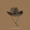 Cowboyhut Krempe Western Outdoor Damen Strohhut Fischerhut Große Krempe Sonnenhut Herren Winddicht Formgebung