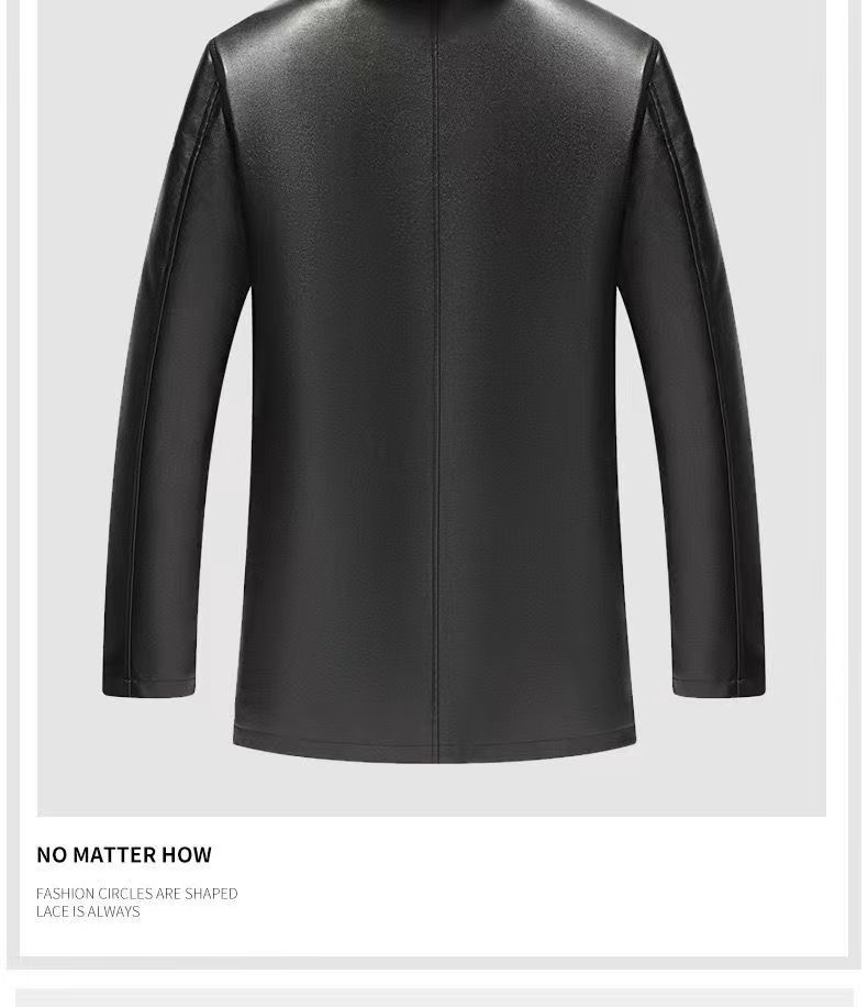 New Winter Velvet Thickened Leather Jacket Men'S Men'S Big Fur Collar Jacket Gold Mink