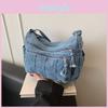 Bag Fashionable Denim Casual Singleshoulder With Multiple Pockets Lightweight Crossbody Small Square Bag