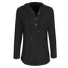 Fashion Women's Hoodie Knit Drawstring Button V-neck Long Sleeve Pullover Casual T-shirt