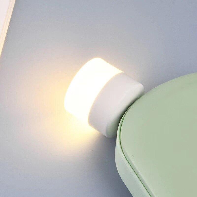 USB Night Light Mini LED Night Light USB Plug Lamp Power Bank Charging USB Book Lights Small Round Reading
