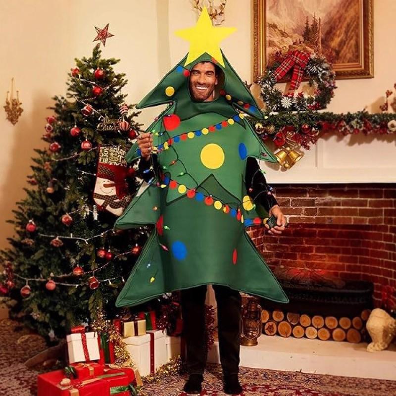Adult Christmas Tree Costume Set With Boot Covers Stage Performances Cosplay
