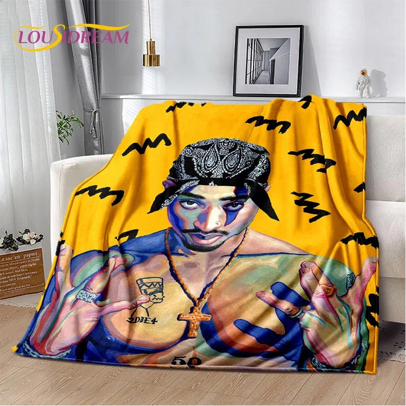 Rapper Eminem Tupac 2pac Hip-Hop Music Rap God Blanket,Soft Throw Blanket for Home Bedroom Bed Sofa Picnic Travel Cover Gift