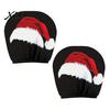 Festive Vehicle Seat Accessories 2Pcs Santa Car Headrest Covers, Christmas Printed Pillow Cases, Universal Fit Travel Decorations for Most Vehicles,