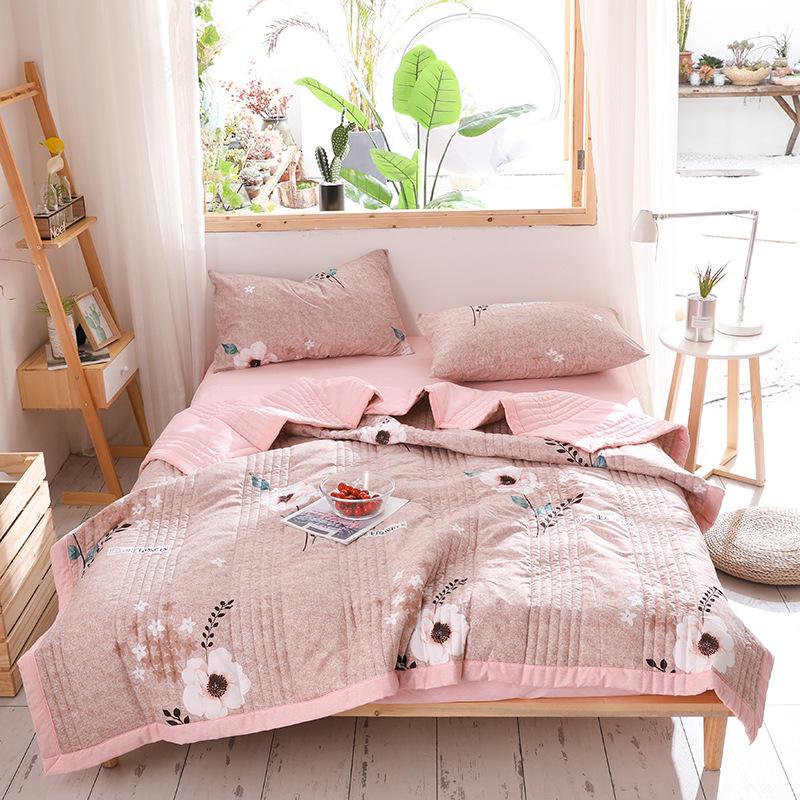 Quilted Spring Summer Quilt Queen King Size Soft Comfortable Quilts Machine Washable Single Double Blanket for Bed Comforter