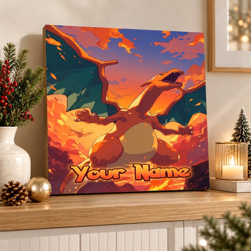 Charizard Custom Name Diamond Painting Personalized 5D Full Drill DIY Diamond Art Home Decor