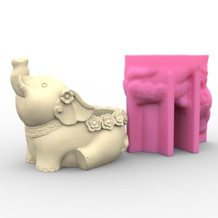 3D kvetináč na slony Silikónová forma Forma na epoxidovú živicu Držiak na kvetináče Betónová Sadrová forma