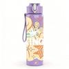 1PC Heart WING Angel Warm Slogan Print 750ml Color Plastic Sports Water Bottle Leakproof Flip Straw Lid Suitable for Sports Office Home Use