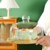 Multifunctional Wooden Glass Transparent Cake Stand With Dome Rotating Cake Stand For Weddings Party Cake Fruit Dessert Plate