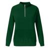 Women's Loose Fit Zip Up Sweatshirt Color Round Neck Long Sleeve Top