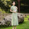 Green Aodai Republic of China Style New Chinese Suzhou Cheongsam Improved Young 1011 New Women's High-end Dress