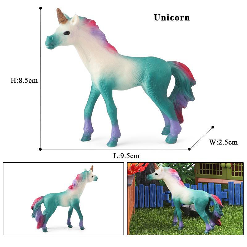 Oenux New Mythical Elf Pegasus Fairy Tale Fly Horse Kids Toy Action Figures Animal Model Cute Girl Birthday Gift Cake Toppers