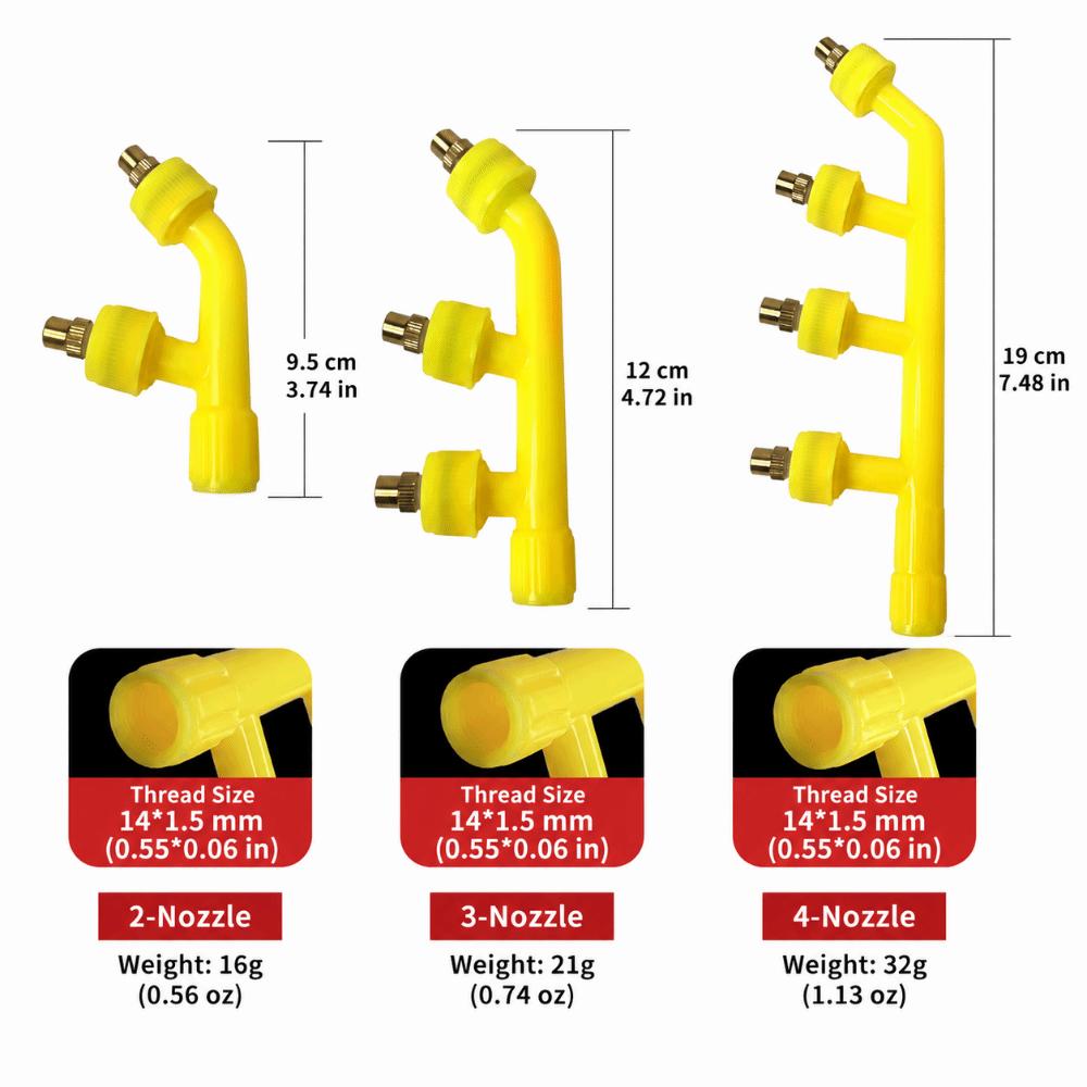Adjustable Atomizing Sprayer Nozzle Multi Heads Agricultural Spray Head Garden Accessories