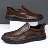 Men's Hollow Leather Shoes Handmade Moccasins Loafers Slip On Flats Walking Shoes