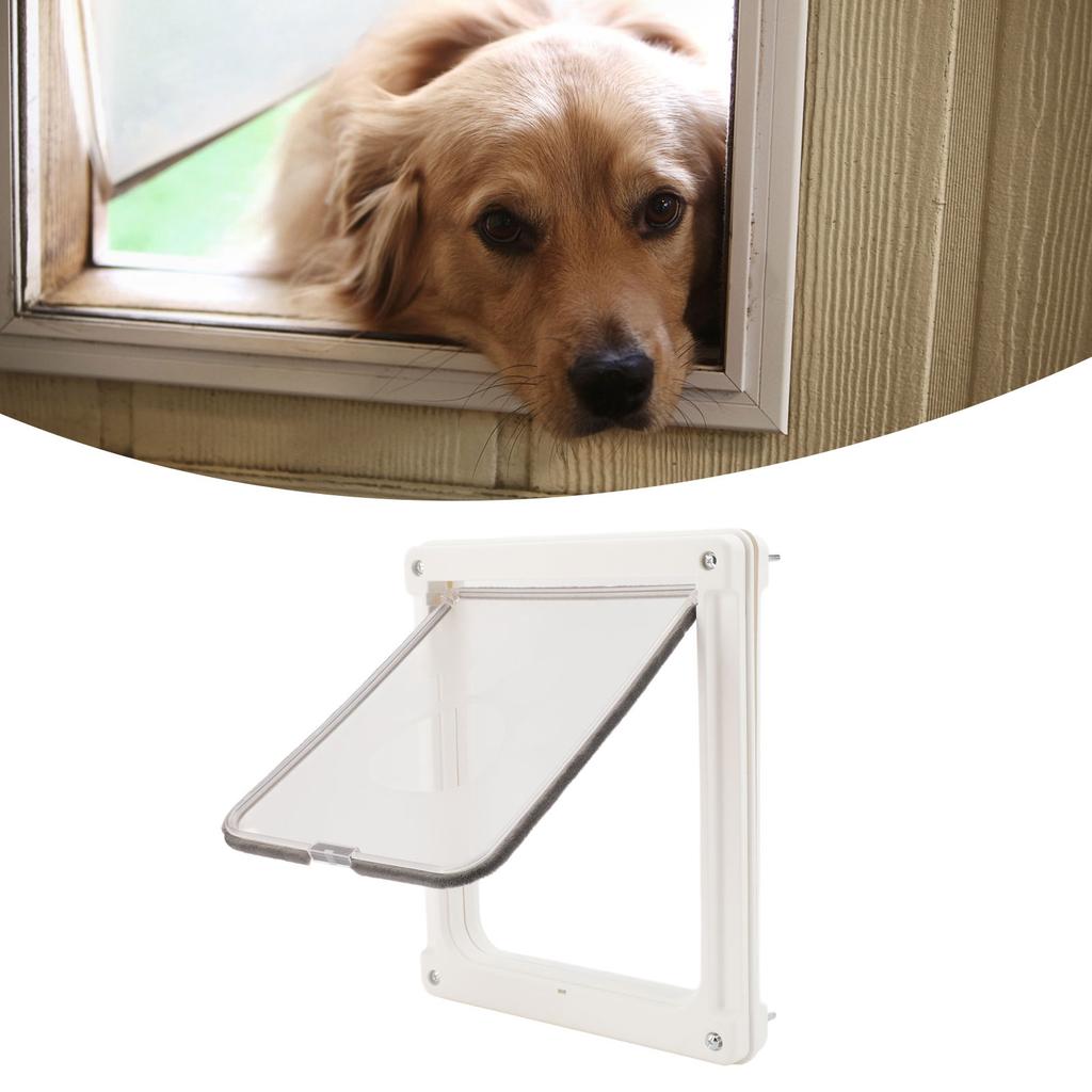 Pet Flap Door Noiseless 2 Way Weather Resistant Interior Exterior Cat Dog Door for Pet Crate Enclosure