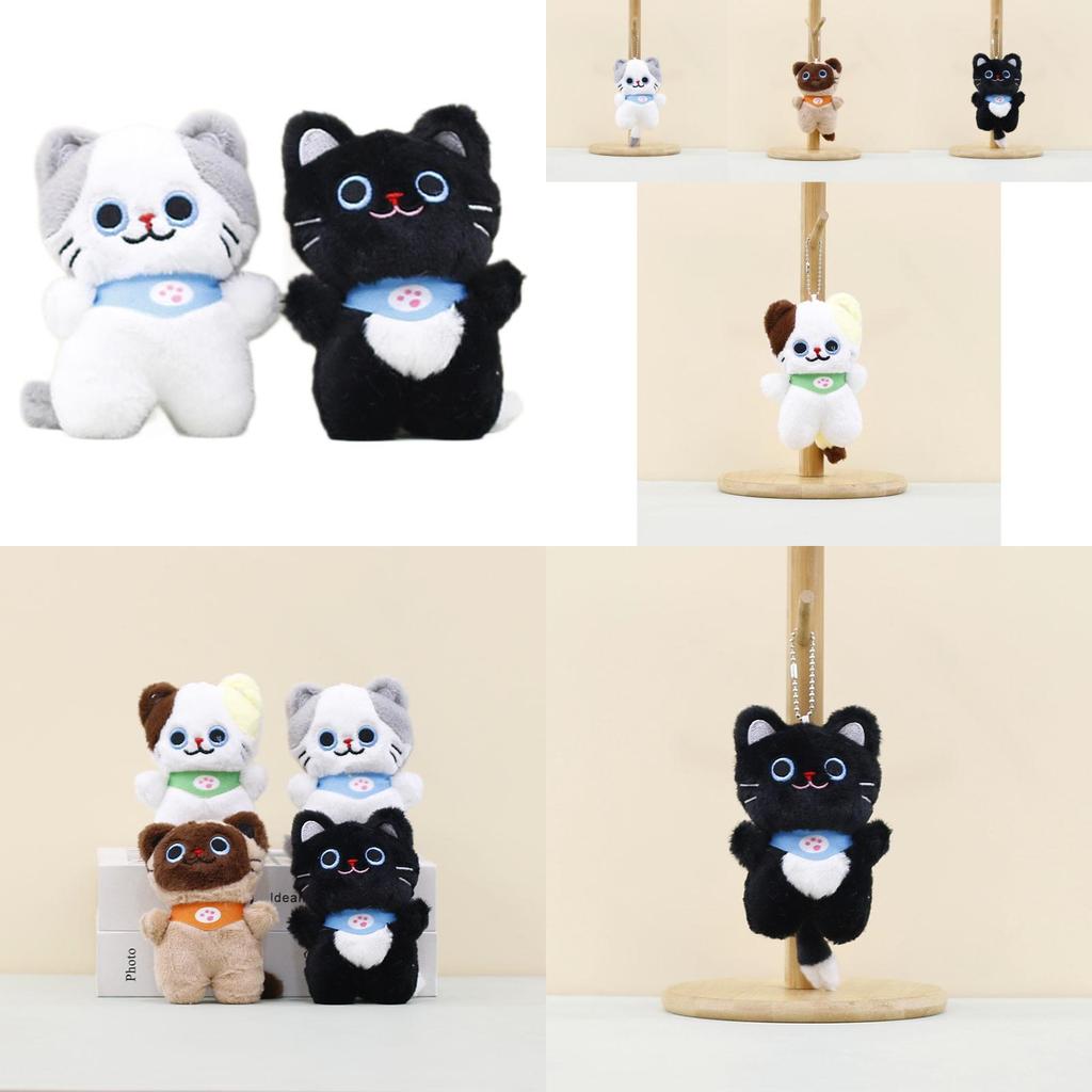 Adorable Mini Cute Cat Plush Toy Keychain Doll Soft Stuffed Animal Accessory