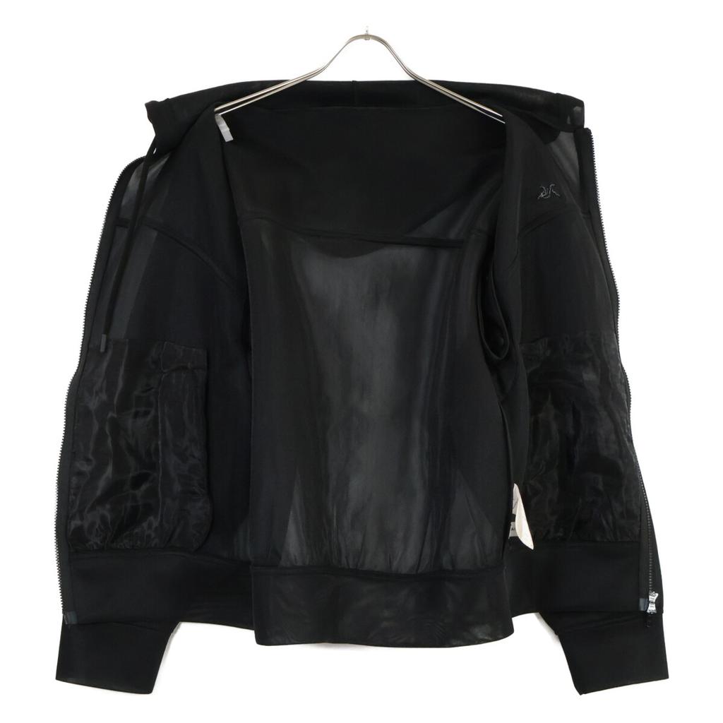 MAISON SPECIAL 21232415804 Black 2-way See-through Hoodie Jacket FREE blackUsed