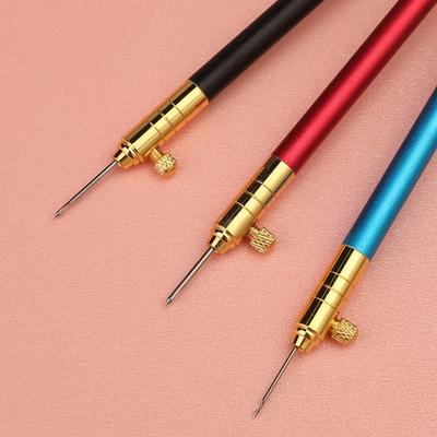1pcs Embroidery Crochet Hooks with 3 Needles Stainless Steel Handle Hooks for Sewing Embroidery Beading Sequins
