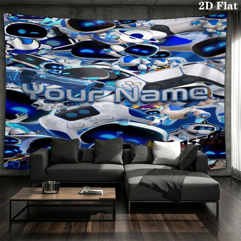 ASTRO BOT Custom Name Wall Tapestry Aesthetic Wall Hanging Printed Fabric Blanket Decorative Tapestries for Bedroom Living Room Home Decor