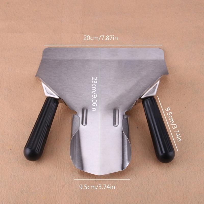 Pommes Schaufel aus Edelstahl mit rutschfesten Griffen Mehrzweck Pommes Schaufel Bagger Pommes Snack