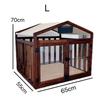 Wooden Transparent Pet House with Double Doors Indoor Dog Cat Crate Fence Stable Safe Houses for Small To Medium Cats Dogs