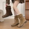 Fashion But Knee Skinny Pile Medium Boots Fall/Winter 2025 Vintage Round Heel Women's Martin Boots