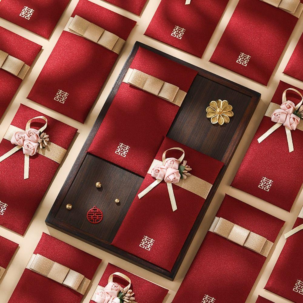 

Traditional Wedding Red Envelopes Bow-knot Money Packets Lucky Money Pockets Birthday Party Style 1