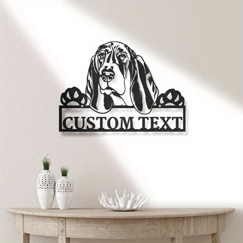 Metal Wall Art Sign Basset Hound Dog Lovers Gift Custom Text Home Decor