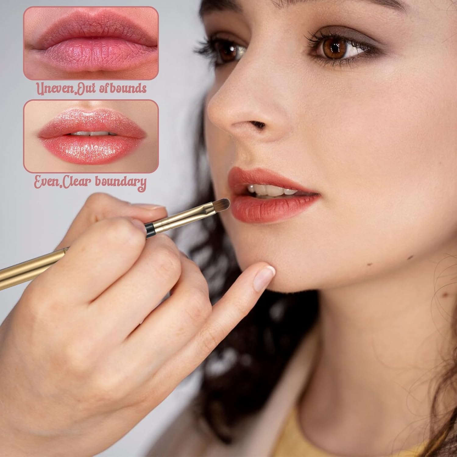 2 Pcs Lipstick Brush, Lip Wands Lipstick Applicator With Cover, Cosmetic Tool Kits Lip Liner Brush Wands for Lipsticks, Lips Gloss, Eyeshadow