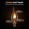 E12 Candelabra Flame Light Bulbs, Realistic Flickering LED Fire Light Bulb, Clear Glass Candle Style Flicker Bulb for Lantern, Chandelier, Halloween