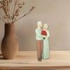 Resins Decorative Statue Commemorates Special Anniversaries Romantics Loving Elderly Couple Sculpture for Valentines Day