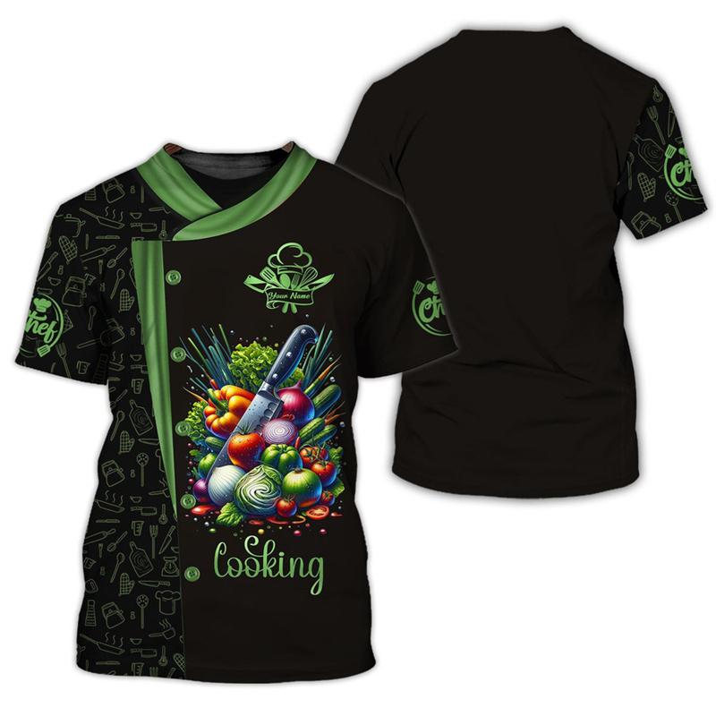 Chef Work T-shirt for Men Personality Pattern O-neck Funny T Shirts 3D Print Fashion Trendy Cook Tee Top Novelties 2025 New