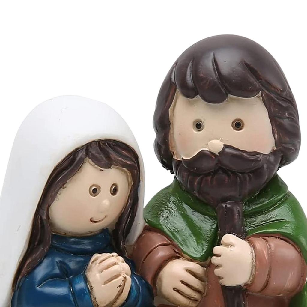 Holy Family Figurine Home Deor Baby Joseph Jesus Mary Mother Christmas Nativity Set Ornament for Church Living Room Office