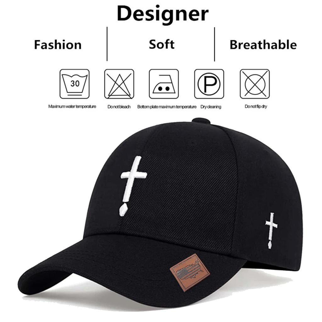 Baseball Stitching Embroidered Cross Neutral Gender Women Men For Caps Spring Autumn Outdoor Adjustable Casual Hats Dad Hat Sunscreen Hat