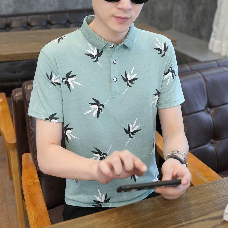 Männer Baumwolle Maple Leaf Print Polo Shirts Marke Neue Kurzarm Qualität Casual Business Polo T Shirts Sommer Männliche Kleidung