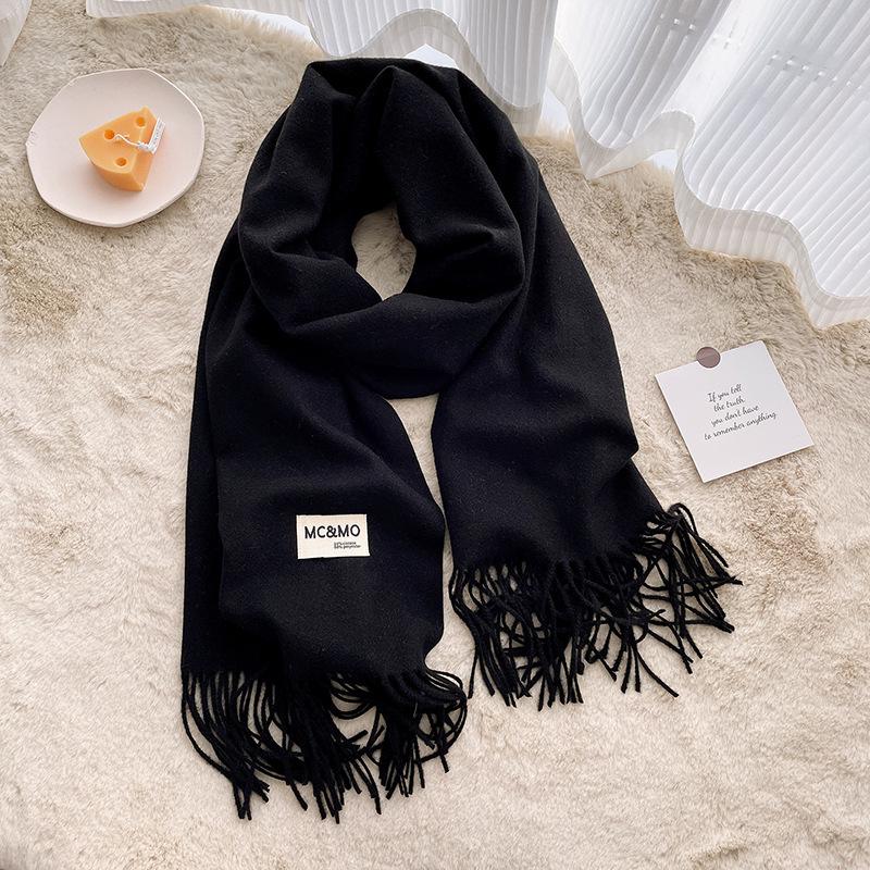 2024 Soft Imitation Cashmere Scarf: Women's Autumn-Winter Korean Style Warm Neck Warmer - Couple's Cold Protection Long Shawl.