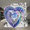 Reflective Bird Deterrent Heart Shaped Wind Spinner Outdoor Bird Repellent Garden Decor for Patio Yard