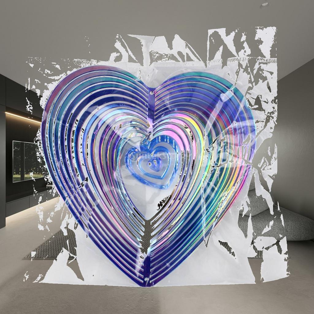 Reflective Bird Deterrent Heart Shaped Wind Spinner Outdoor Bird Repellent Garden Decor for Patio Yard